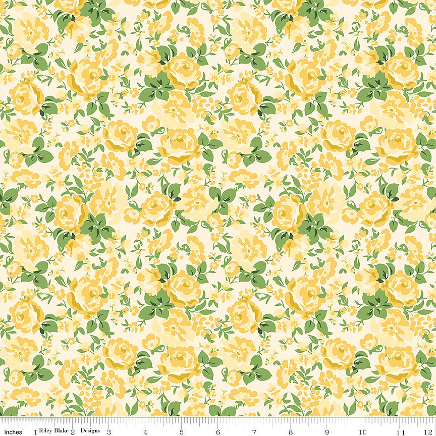 Cowgirl Floral Yellow – Remnant 38" × 44"