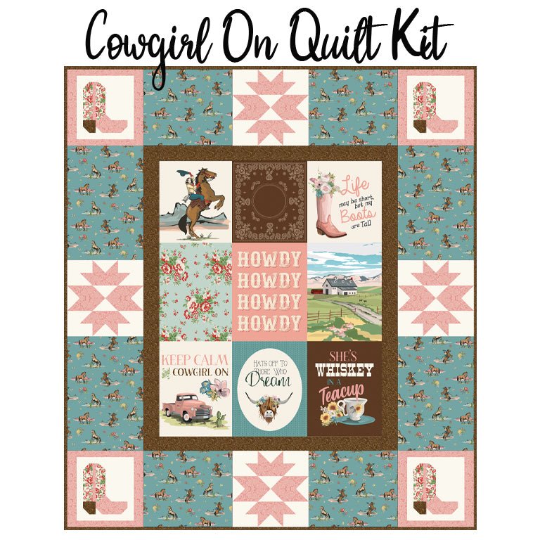 Cowgirl On Quilt Kit with Cowgirl from Riley Blake - Riley Blake from Fort Worth Fabric Studio