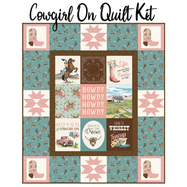 Cowgirl On Quilt Kit with Cowgirl from Riley Blake - Riley Blake from Fort Worth Fabric Studio
