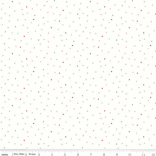 Dapple Dot Off White Christmas - Riley Blake from Fort Worth Fabric Studio