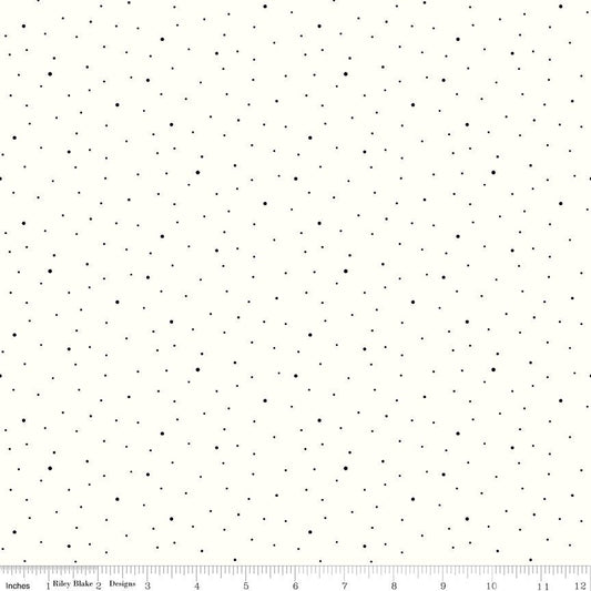 Dapple Dot On White Black – Remnant 37" × 44" - Riley Blake from Fort Worth Fabric Studio