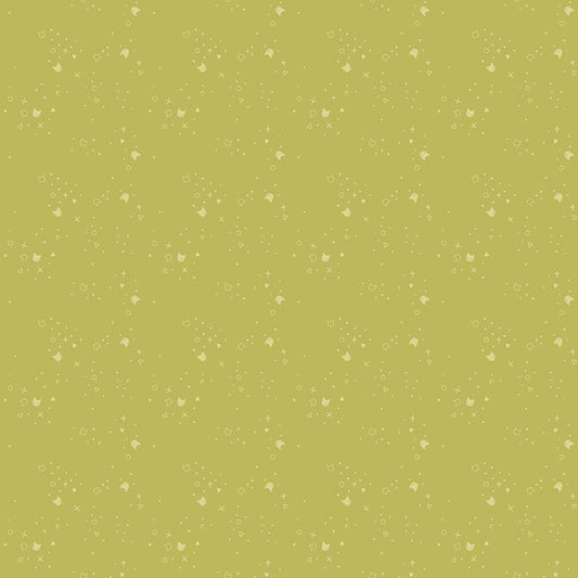 Dear Stella Kitty Litter Olive 1 Yard Cut 1 Yard Cut by Dear Stella