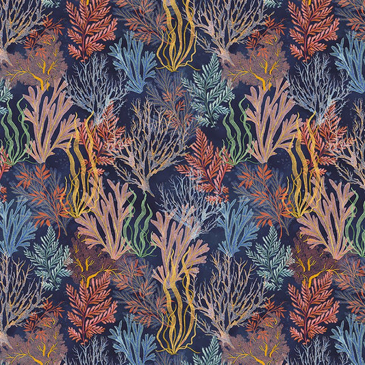 Deep Blue Garden Reef Deep Blue - Windham from Fort Worth Fabric Studio