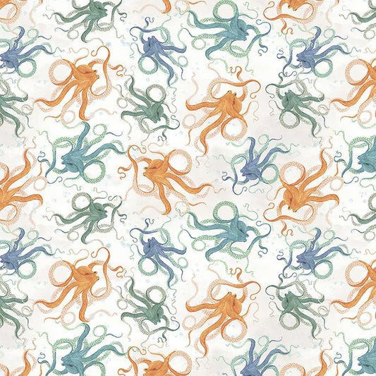 Deep Blue Octopodes Foam - Windham from Fort Worth Fabric Studio