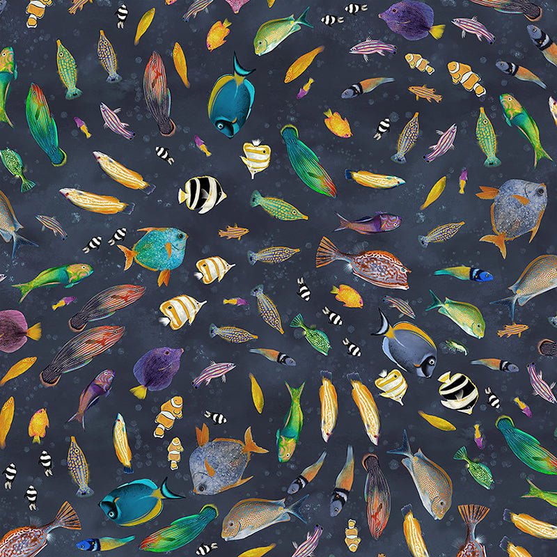 Deep Blue Shoal of Fish Deep Blue – Remnant 32" × 44"