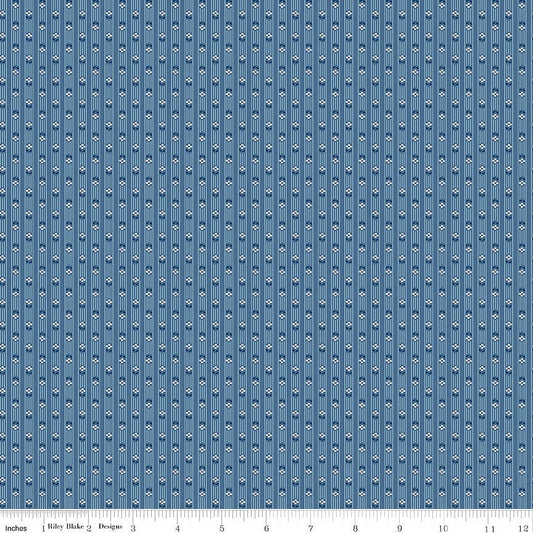 Denim & Daisy Stripes Denim - Riley Blake from Fort Worth Fabric Studio
