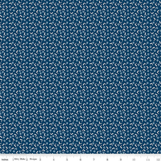 Denim & Daisy Tiny Squares Oxford Blue - Riley Blake from Fort Worth Fabric Studio