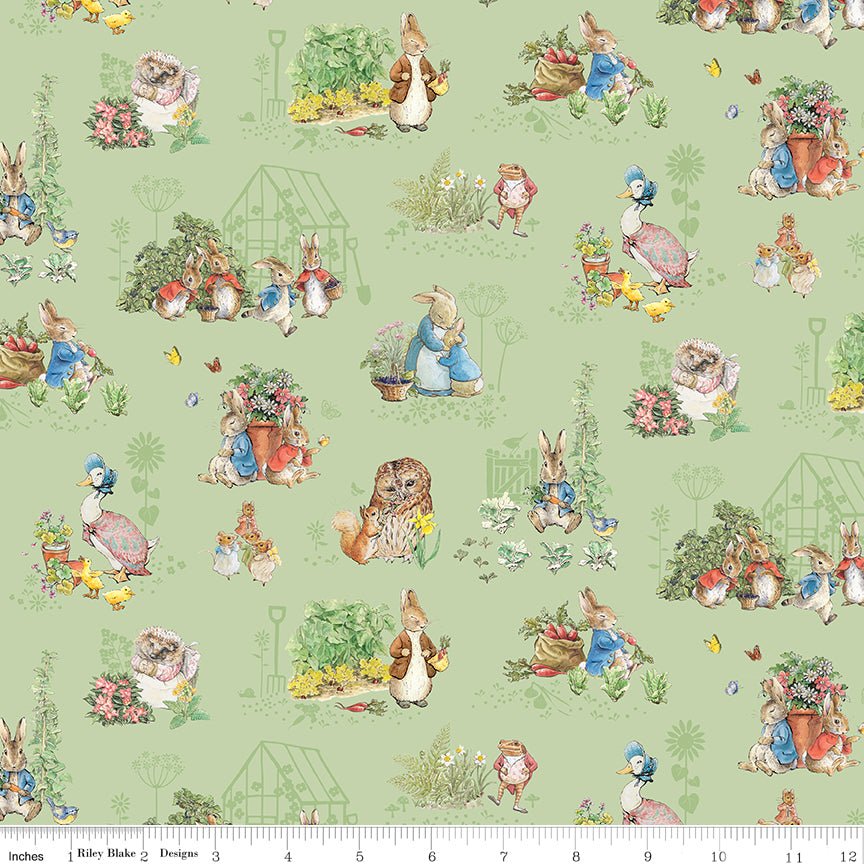 Designer Flannel Peter Rabbit & Friends Characters Fern - Riley Blake from Fort Worth Fabric Studio