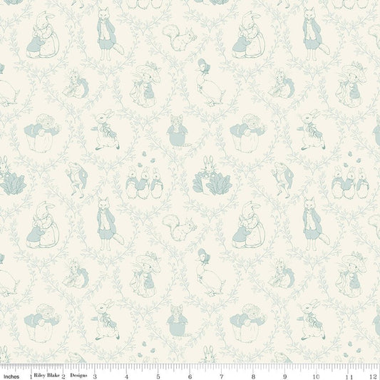 Designer Flannel Peter Rabbit & Friends Toile Cloud - Riley Blake from Fort Worth Fabric Studio