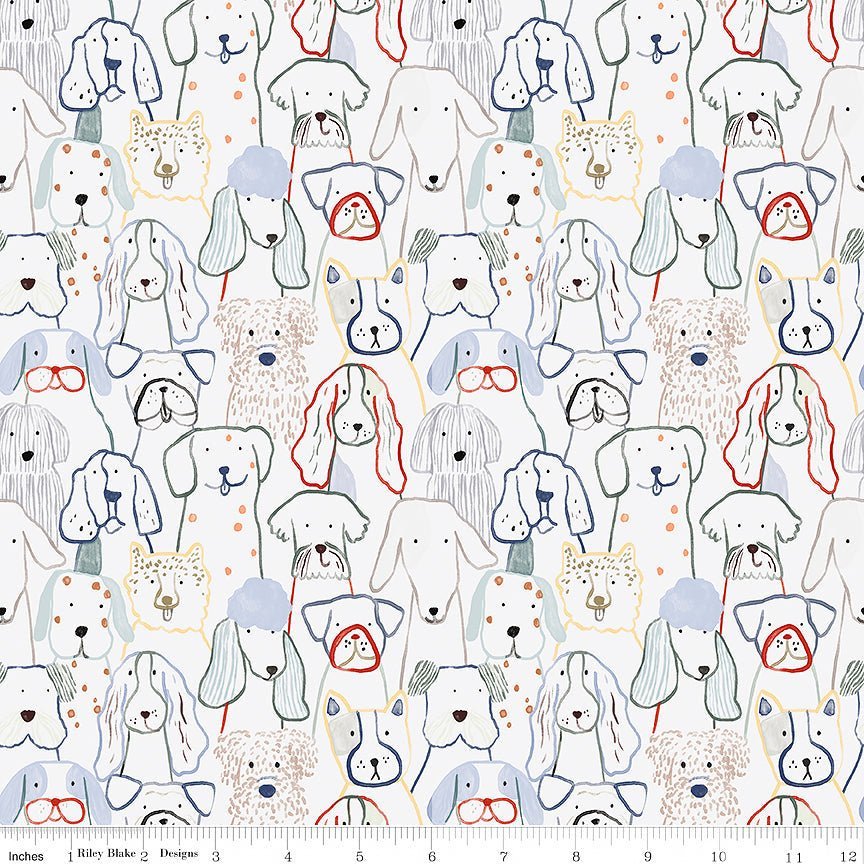Designer Flannel Spring 2025 Inky Dog Gray – Remnant 30″ × 44″ - Riley Blake from Fort Worth Fabric Studio