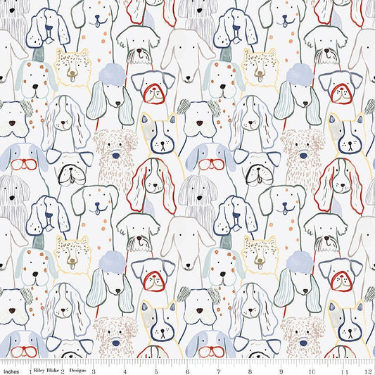 Designer Flannel Spring 2025 Inky Dog Gray – Remnant 30″ × 44″ - Riley Blake from Fort Worth Fabric Studio