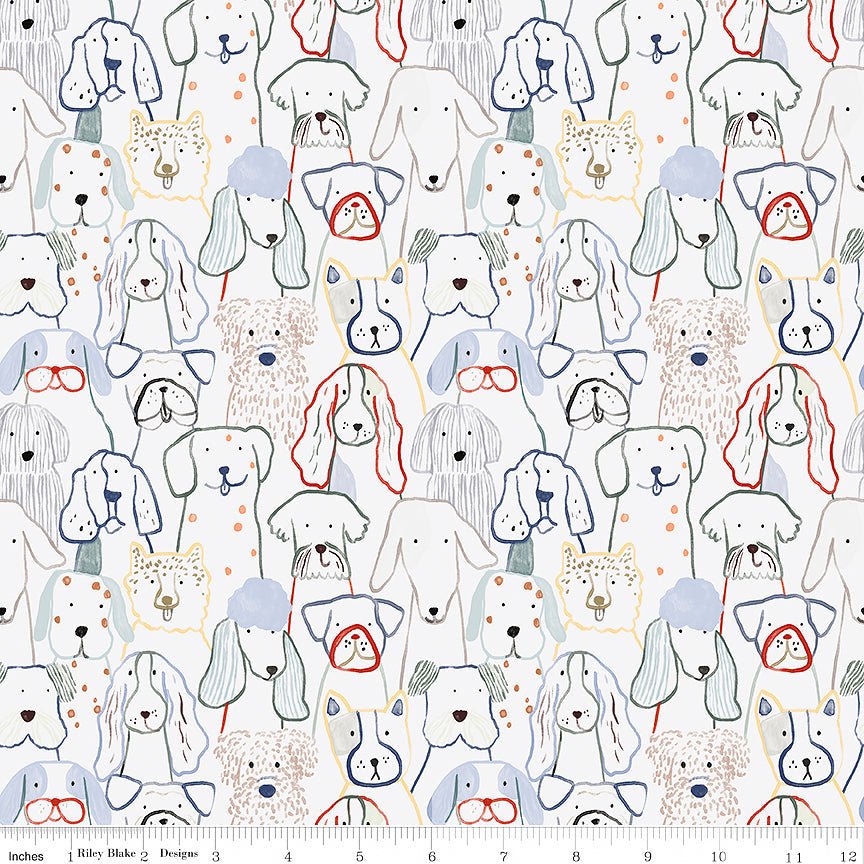 Designer Flannel Spring 2025 Inky Dog Gray - Riley Blake from Fort Worth Fabric Studio