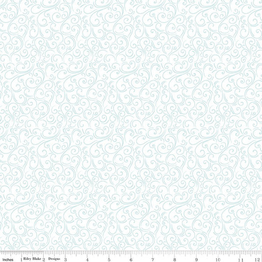 Designer Flannel Winter Magic Swirls White - Riley Blake from Fort Worth Fabric Studio