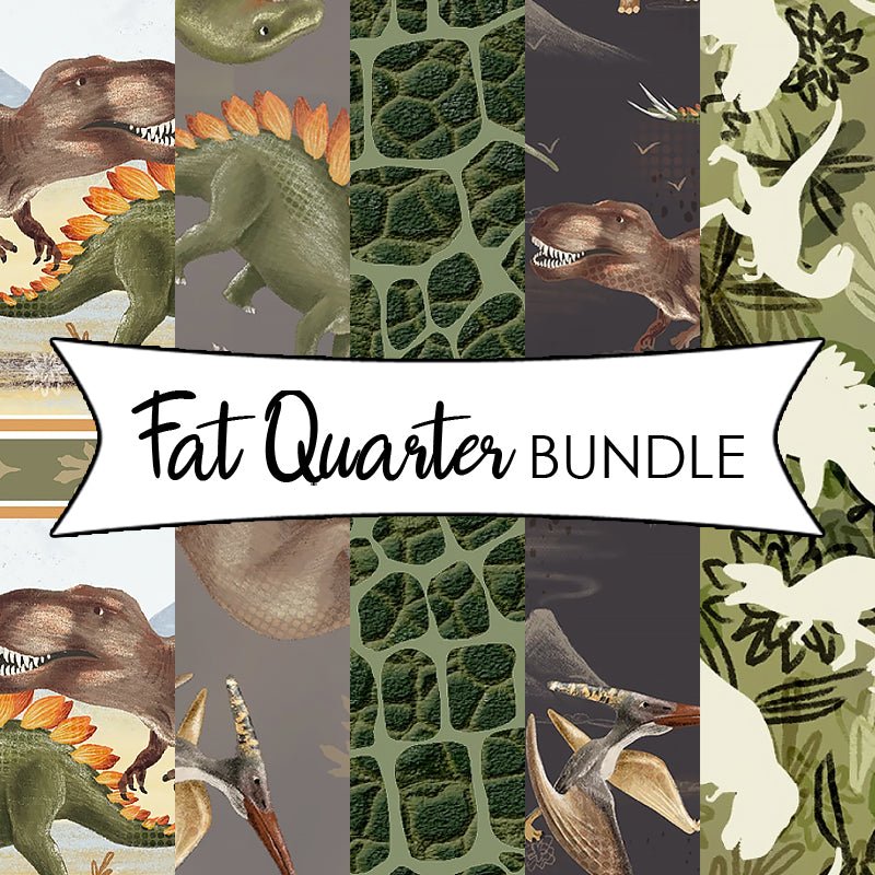 Dinosaur Trails Fat Quarter Bundle - 3 Wishes Fabric from Fort Worth Fabric Studio