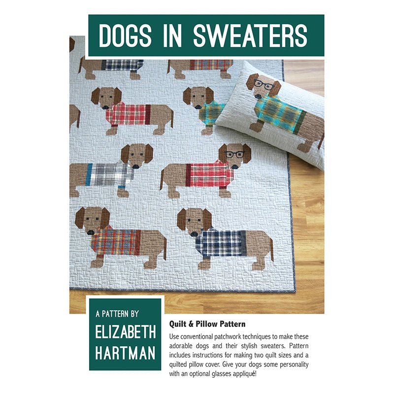 Dogs in Sweaters Quilt Pattern by Elizabeth Hartman - Elizabeth Hartman from Fort Worth Fabric Studio