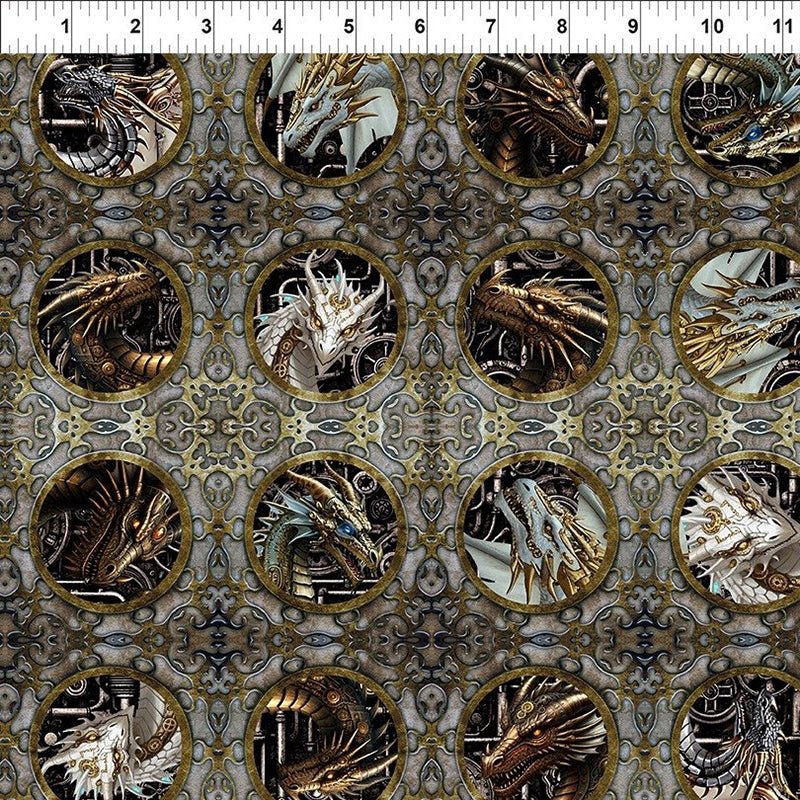 Dragons - Steampunk Dynasty Portraits Multi - In The Beginning from Fort Worth Fabric Studio