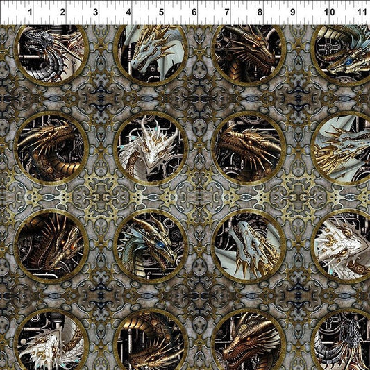 Dragons - Steampunk Dynasty Portraits Multi - In The Beginning from Fort Worth Fabric Studio