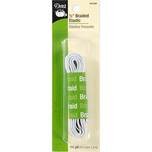 Dritz ½" Braided Elastic White - Dritz from Fort Worth Fabric Studio