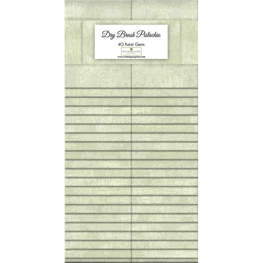 Dry Brush Pistachio 40 Karat Gems 2.5" Strips - Wilmington Prints from Fort Worth Fabric Studio