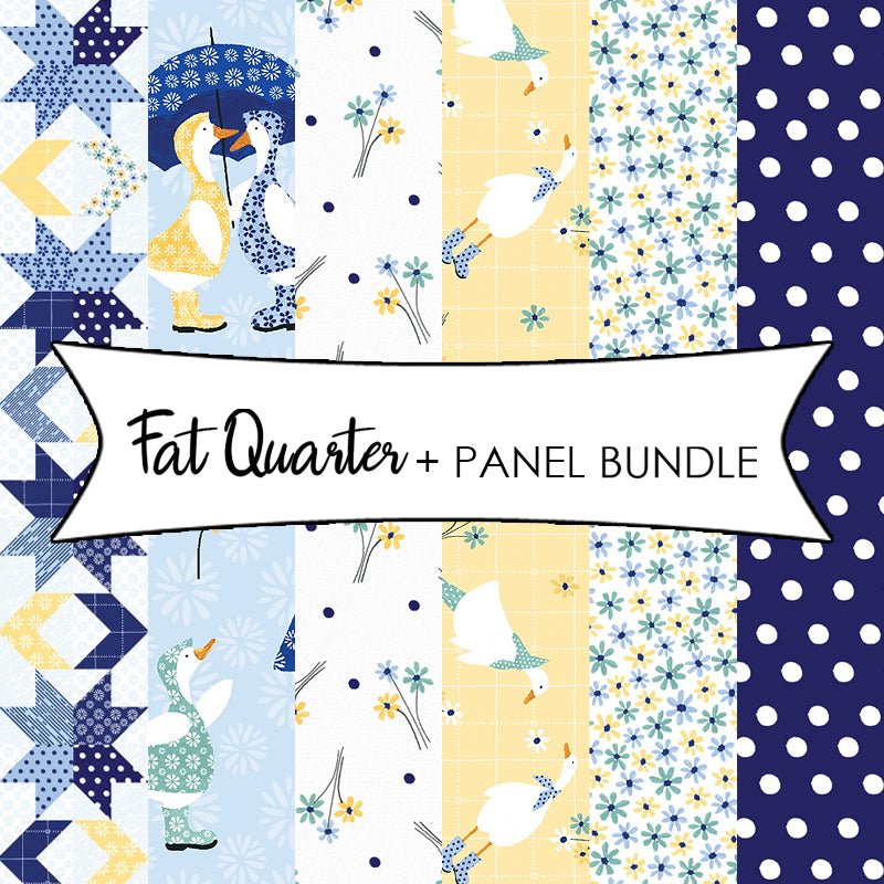 Ducks in the Rain Fat Quarter + Panel Bundle - Blank Quilting from Fort Worth Fabric Studio