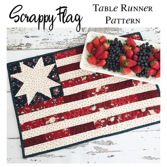Easy Scrappy Flag Table Runner Pattern from Fort Worth Fabric Studio - Fort Worth Fabric Studio from Fort Worth Fabric Studio