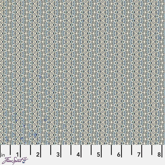 Eclectic Elements Palette - Blue Tiny Print Blue – Remnant 15″ × 44″ - Free Spirit from Fort Worth Fabric Studio