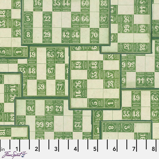 Eclectic Elements Palette - Green Numbers Green - Free Spirit from Fort Worth Fabric Studio