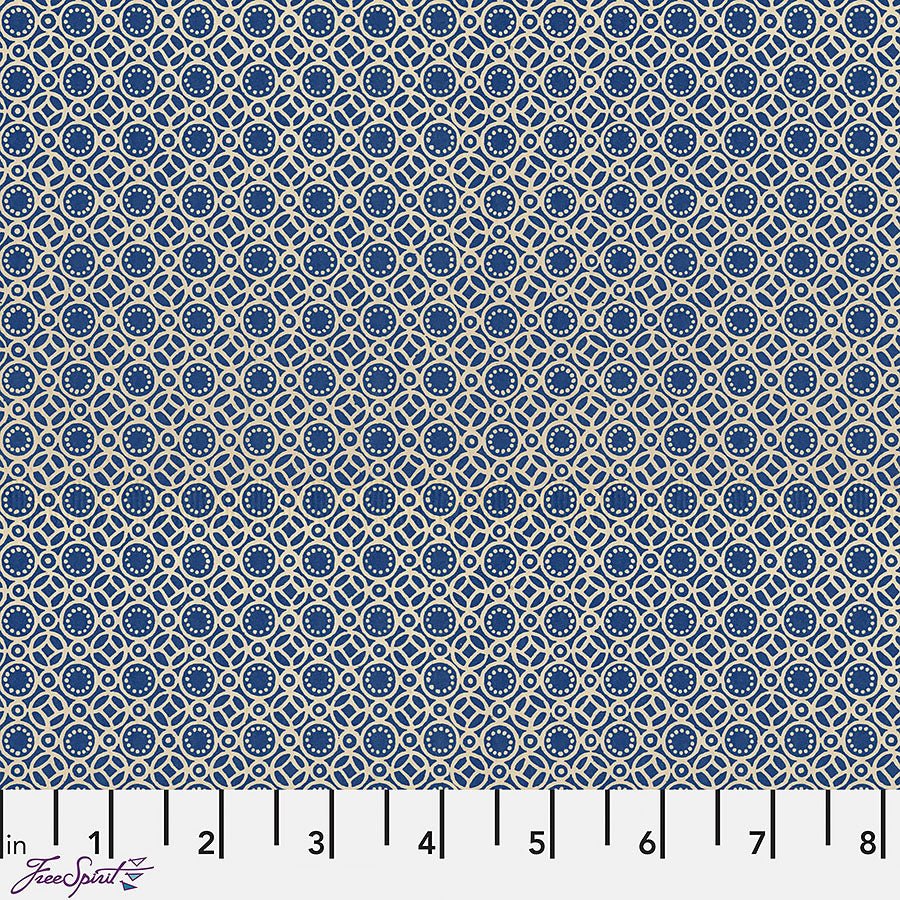 Eclectic Elements Palette - Indigo Tiny Print Indigo – Remnant 9″ × 44″