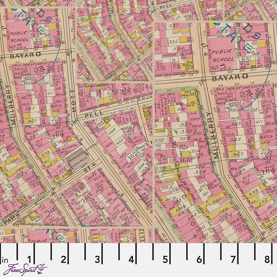 Eclectic Elements Palette - Pink Map Pink – Remnant 60″ × 44″ - Free Spirit from Fort Worth Fabric Studio