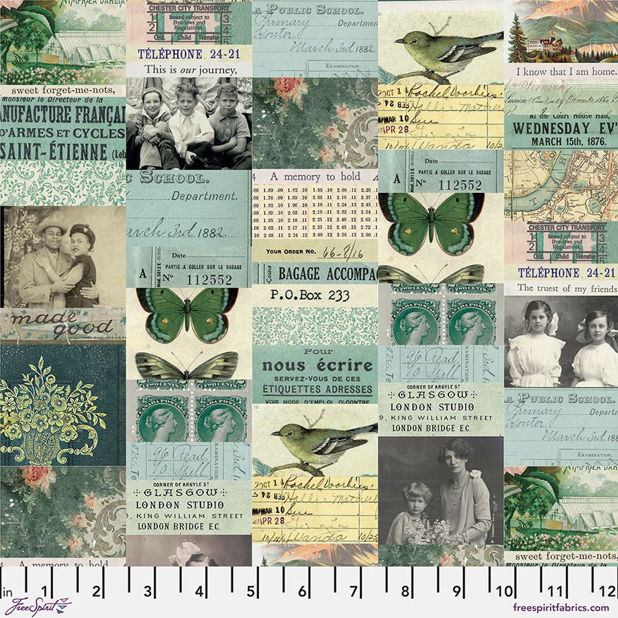 Eclectic Elements Palette - Teal Collage Teal – Remnant 29" × 44"