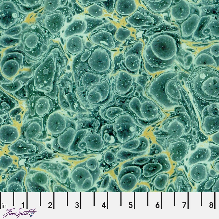 Eclectic Elements Palette - Teal Marble Teal - Free Spirit from Fort Worth Fabric Studio