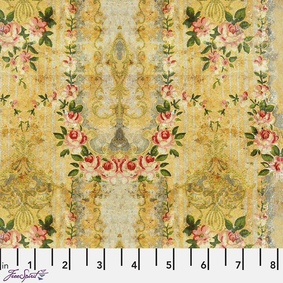Eclectic Elements Palette - Yellow Wallpaper Yellow - Free Spirit from Fort Worth Fabric Studio