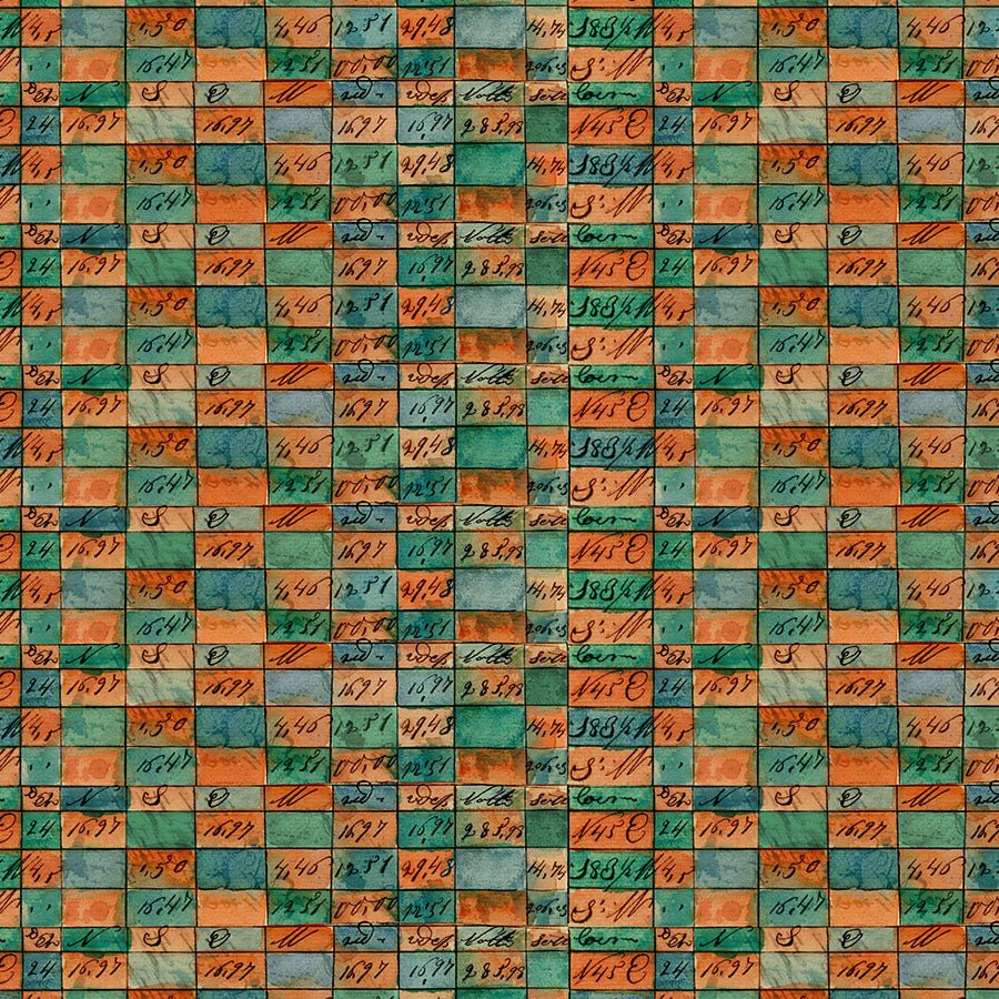 Emerald Hollow Checkerboard Multi – Remnant 9″ × 44″