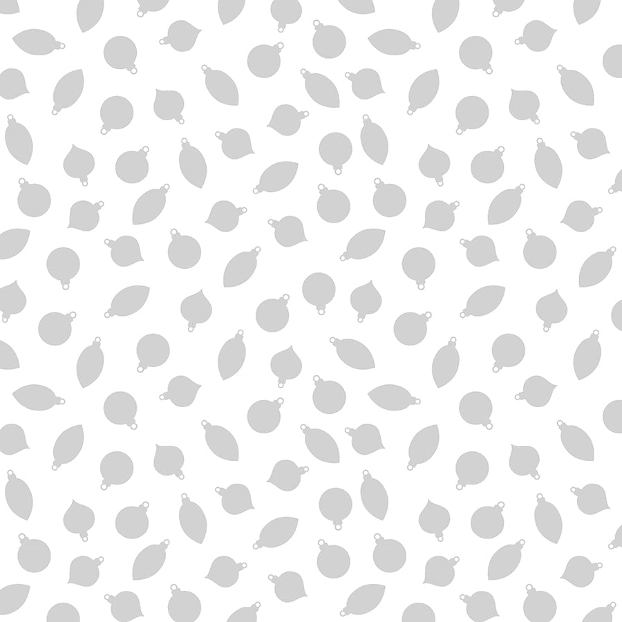 Essentials Stocking Stuffers II Ornaments White on White – Remnant 30″ × 44″ - Wilmington Prints from Fort Worth Fabric Studio