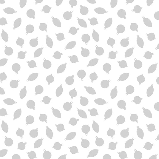 Essentials Stocking Stuffers II Ornaments White on White – Remnant 30″ × 44″ - Wilmington Prints from Fort Worth Fabric Studio