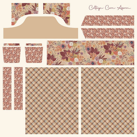 Evening on the Prairie 60" X 60" Cottage Core Apron Panel Sienna - Riley Blake from Fort Worth Fabric Studio