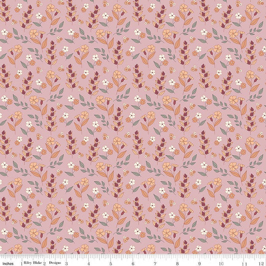 Evening on the Prairie Autumn Floral Mauve - Riley Blake from Fort Worth Fabric Studio