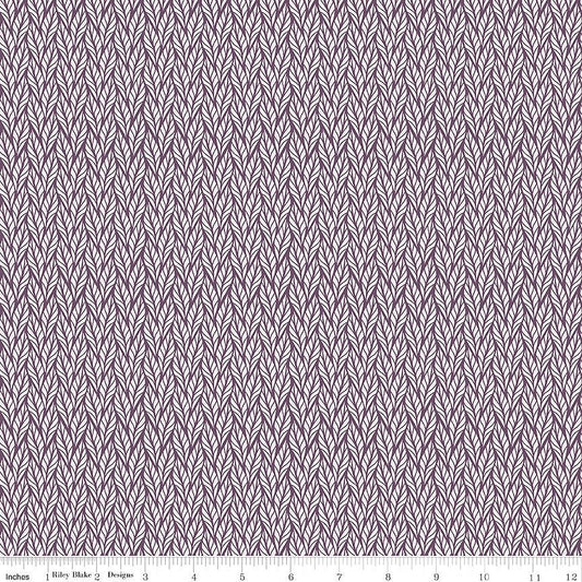 Evening on the Prairie Geo Leaves Purple - Riley Blake from Fort Worth Fabric Studio