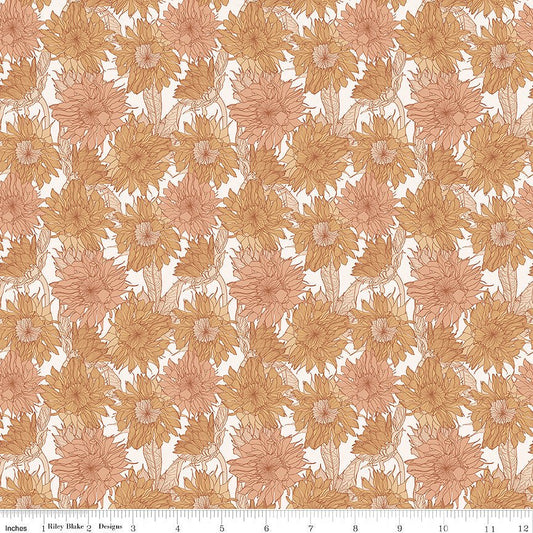 Evening on the Prairie Sunflower Sienna - Riley Blake from Fort Worth Fabric Studio