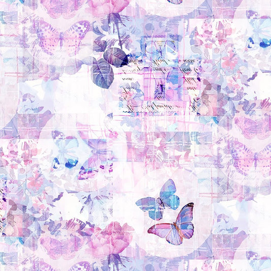 Ever After Blooms Butterflies Blush - Blank Quilting from Fort Worth Fabric Studio