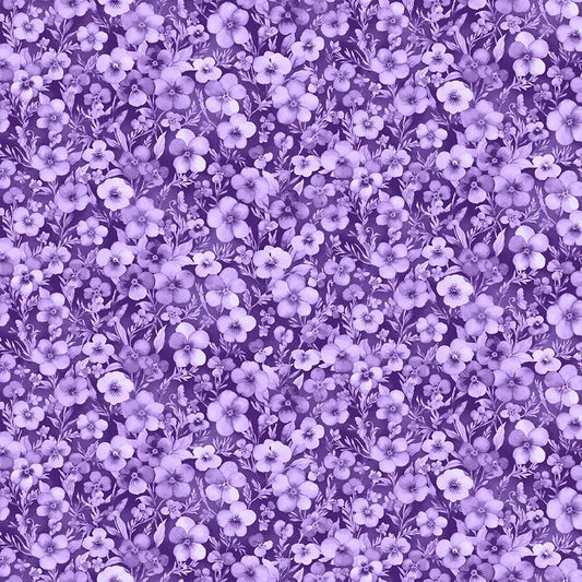 Ever After Blooms Tonal Peonies Purple - Blank Quilting from Fort Worth Fabric Studio