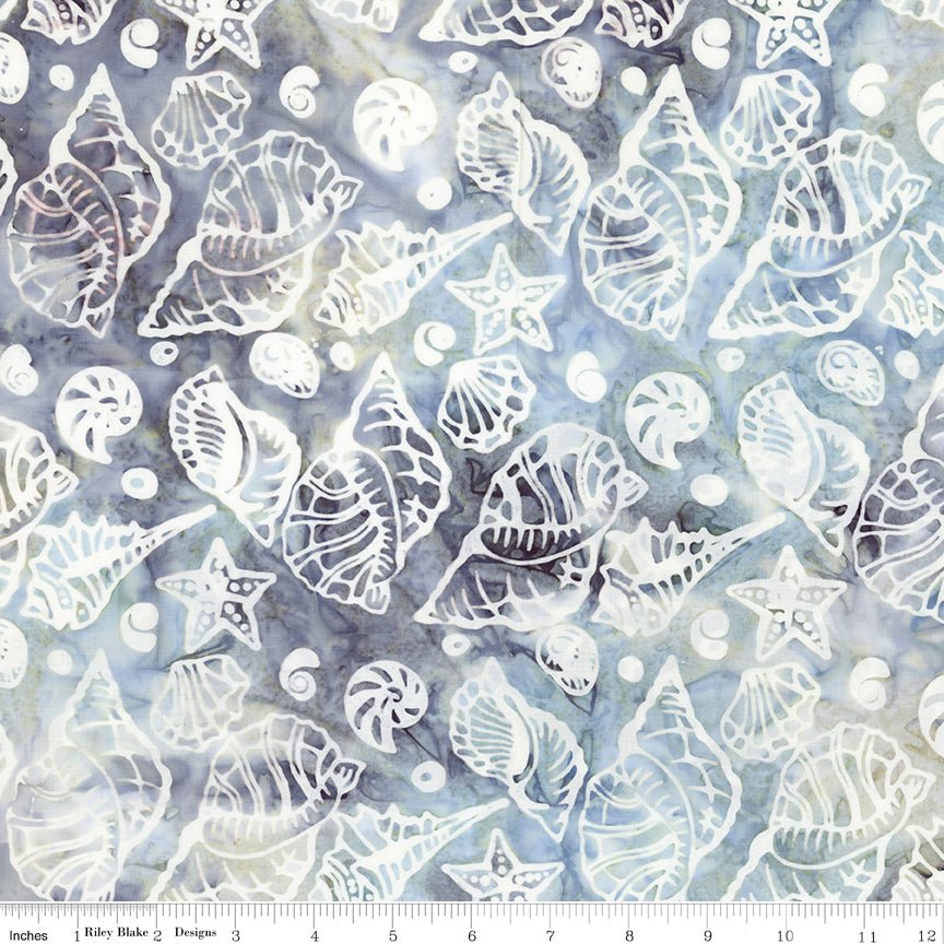 Expressions Batiks Places You'll Go Shells Pebble Pastiche - Riley Blake from Fort Worth Fabric Studio
