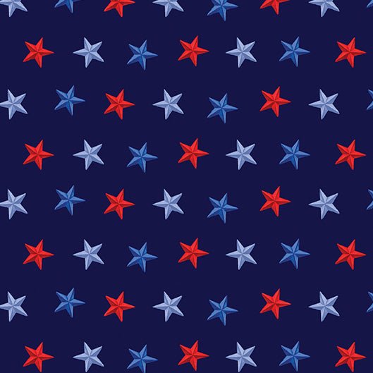Faith, Family, Freedom Stars of Freedom Navy – Remnant 11" × 44" - Northcott from Fort Worth Fabric Studio
