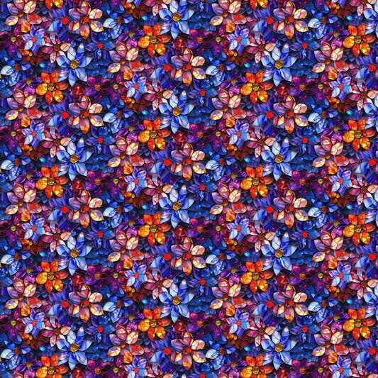 Fantasia Packed Bright Floral Multi - Timeless Treasures from Fort Worth Fabric Studio
