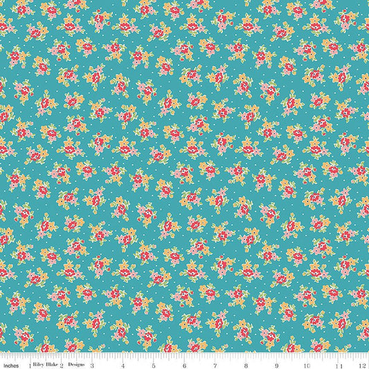 Farmer's Daughter Bouquet Raindrop – Remnant 31" × 44" - Riley Blake from Fort Worth Fabric Studio