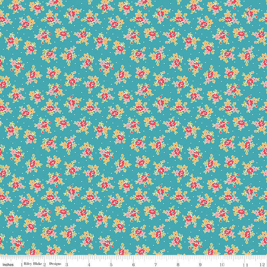 Farmer's Daughter Bouquet Raindrop - Riley Blake from Fort Worth Fabric Studio