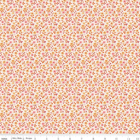 Farmer's Daughter Floral Coral - Riley Blake from Fort Worth Fabric Studio
