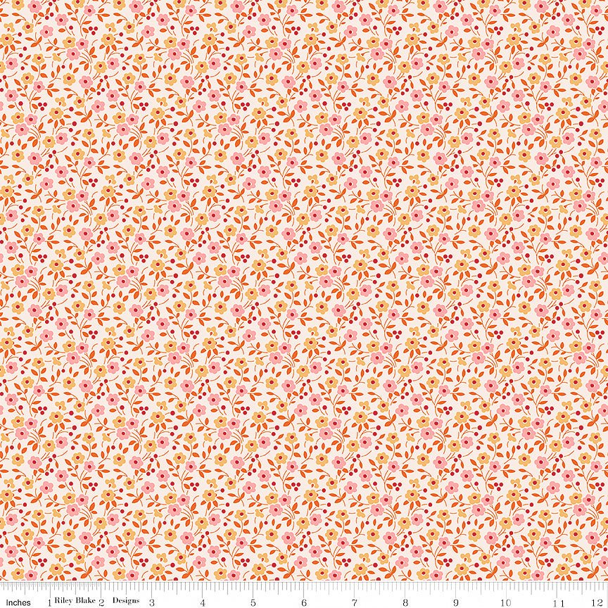 Farmer's Daughter Floral Coral – Remnant 31″ × 44″