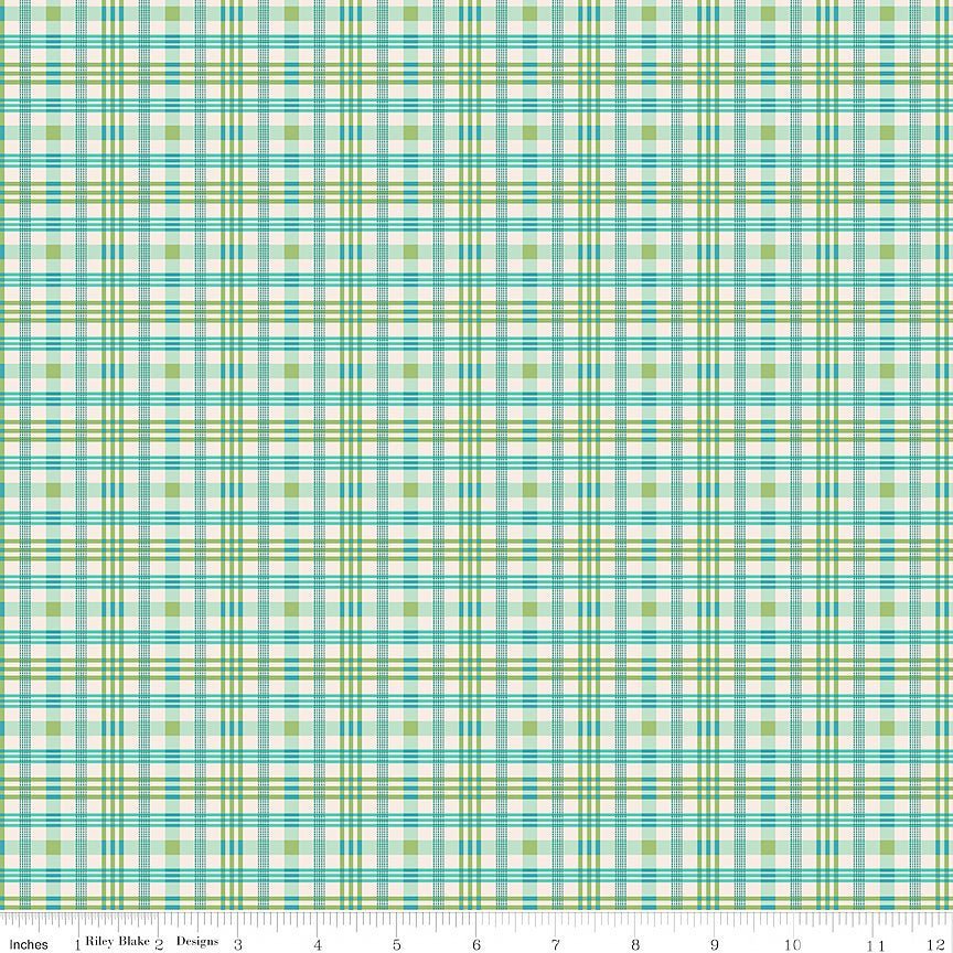 Farmer's Daughter Plaid Sea Glass – Remnant 18" × 44" - Riley Blake from Fort Worth Fabric Studio