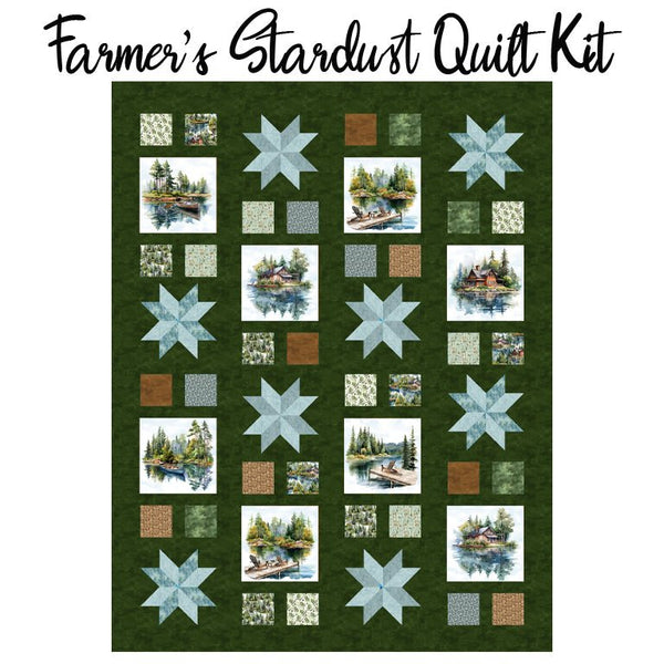 Farmer's Stardust Quilt Kit with Lakeside Retreat from Northcott - Northcott from Fort Worth Fabric Studio